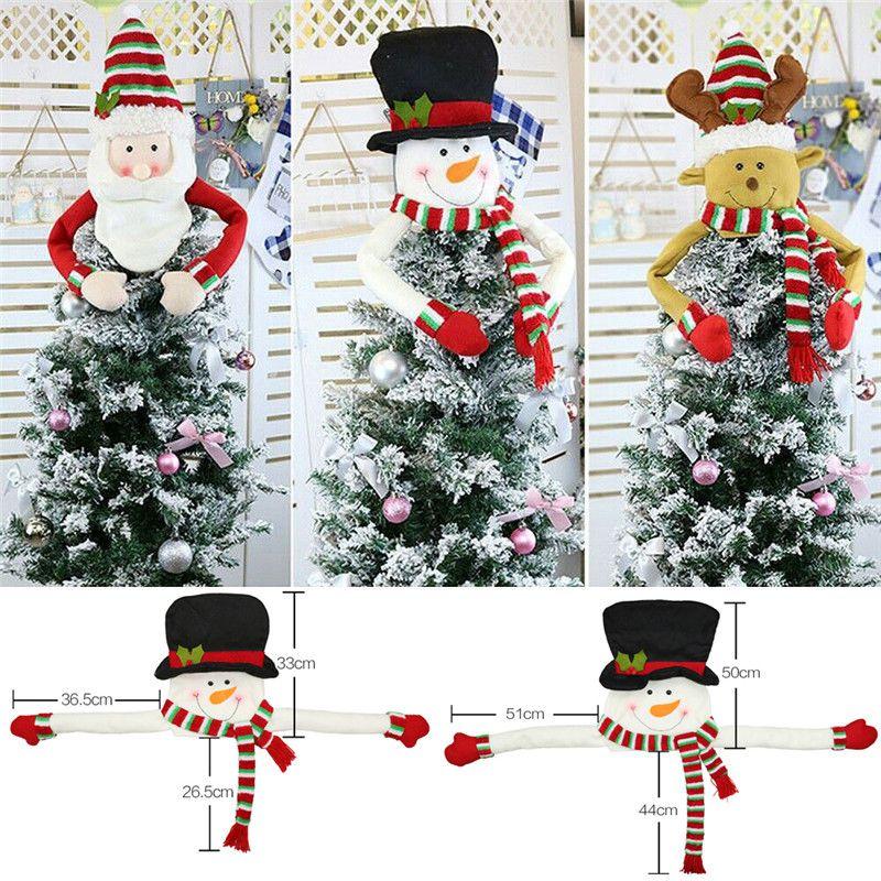 Top Christmas Tree Topper Cover Snowman Hat Xmas Tree Ornaments Home Decoration