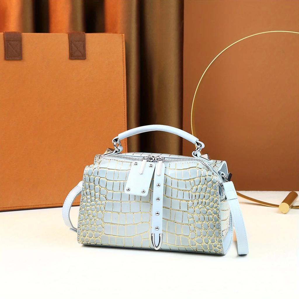 Sac à texture crocodile pour dames sac en PU léger pour un usage quotidien élégant et chic
