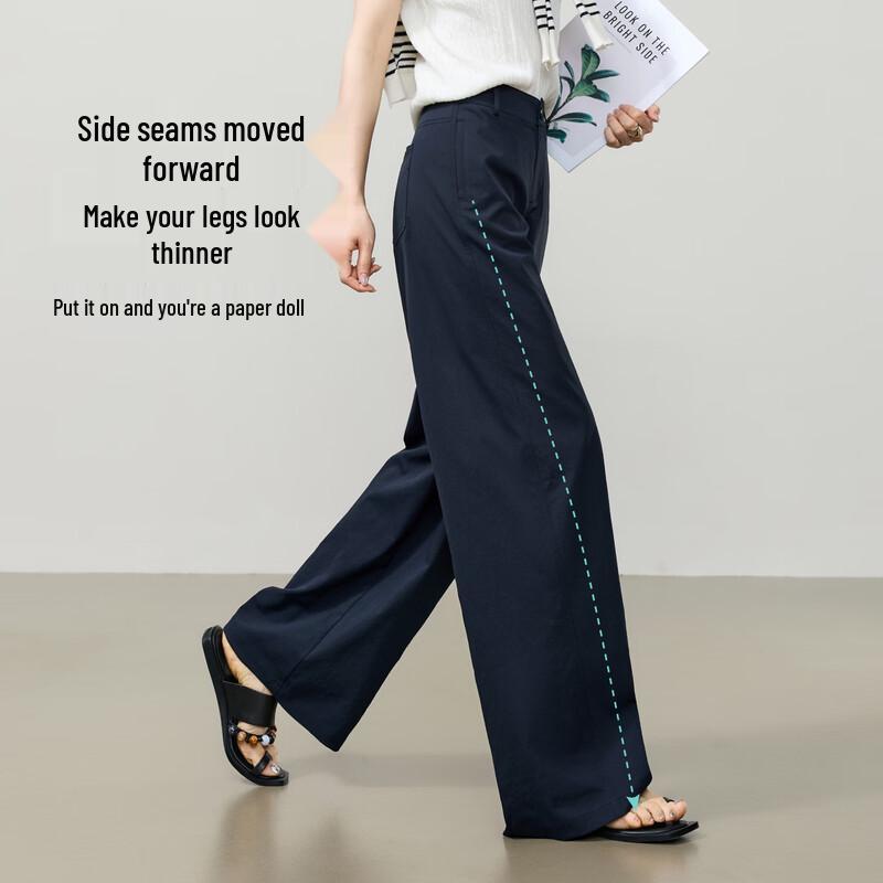 ESE-Y Women's Wrinkle-Resistant Loose Wide-Leg Casual Pants