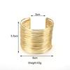 Punk Multilayer Metal Wires Strings Bracelets Bangles For Women Vintage Exaggerated Gold Color Wide Open Cuff Bangles Jewelry