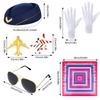 Airline Captain Costume Make Up Set Stewardess Make Up Hat Comfortable Fabric Uniform for Theme Event