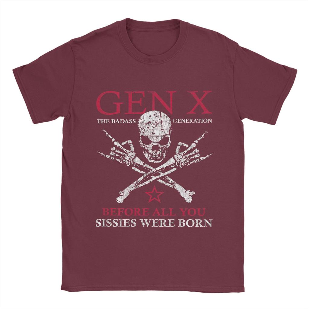 X Generation Before All You Sissie Were Born Skull Rock Hand Men's T Shirts  Creative Tees Short Sleeve T-Shirt Pure Cotton Tops