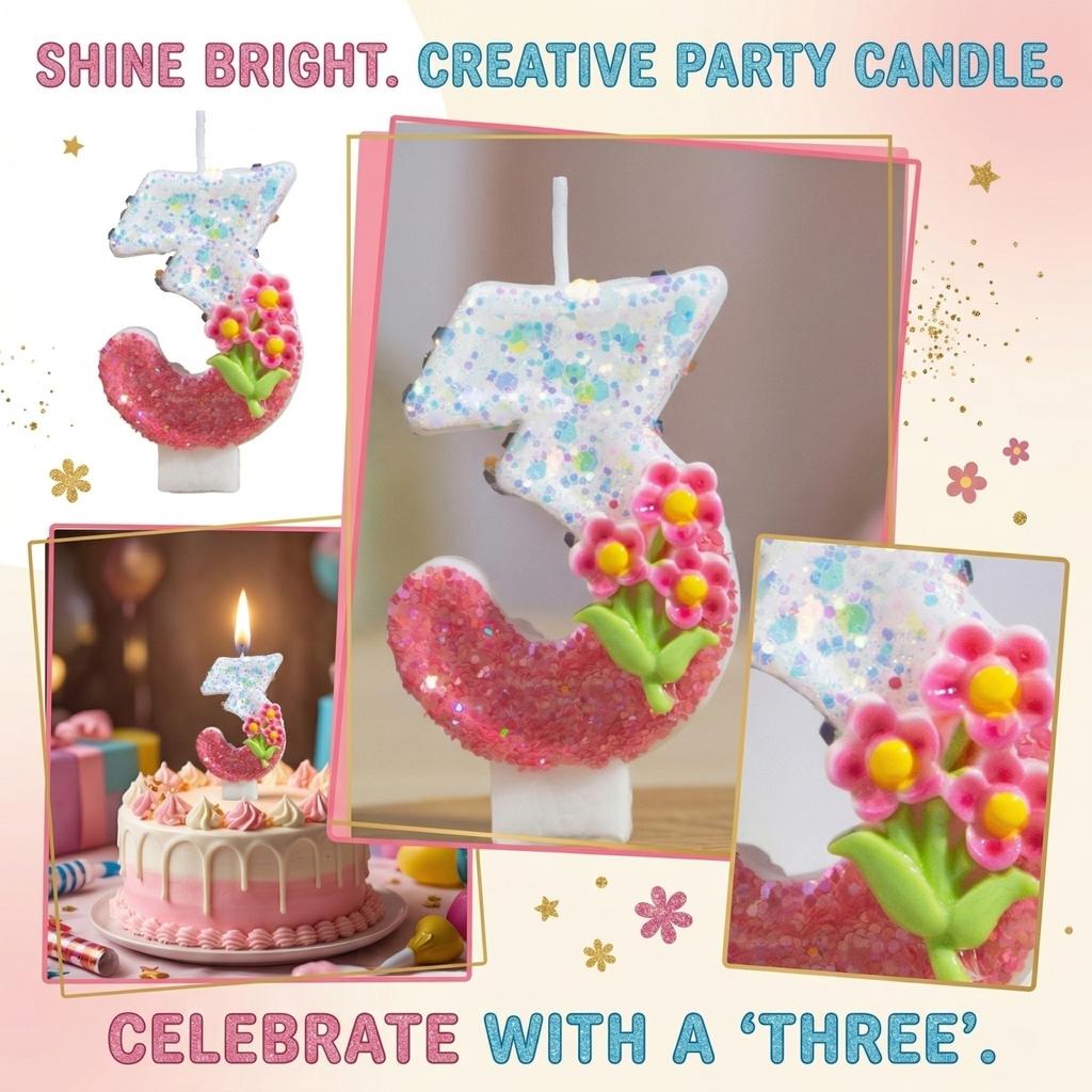 Fashion Cartoon Creative Birthday Candles Party Digital Candles