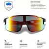 Übergroße Bunte Sportsonnenbrille - Wraparound-Design, UV400 Unisex Komfortpassform für Radfahren, Wandern & Outdoor