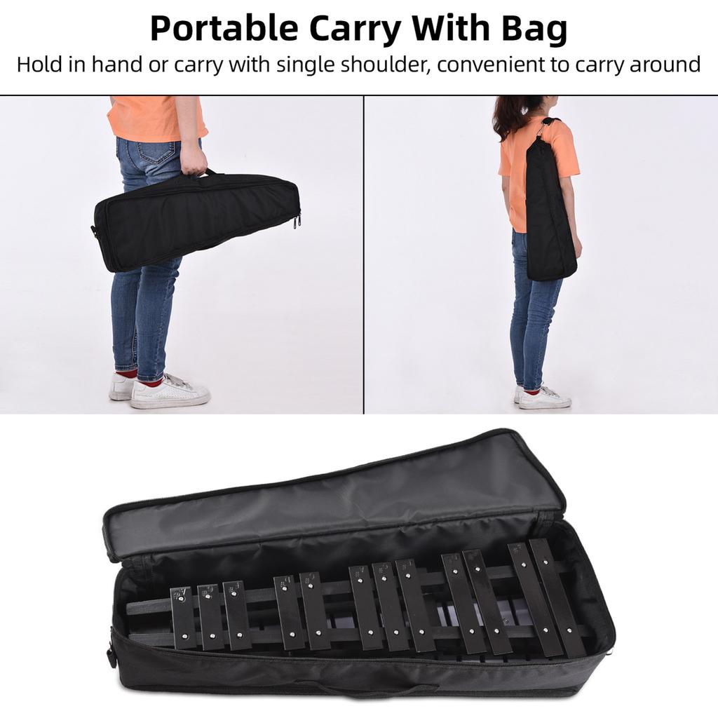 30 Note Glockenspiel Foldable Xylophone Wooden Frame 5mm Thickness Aluminum Bars Percussion Musical Instrument with