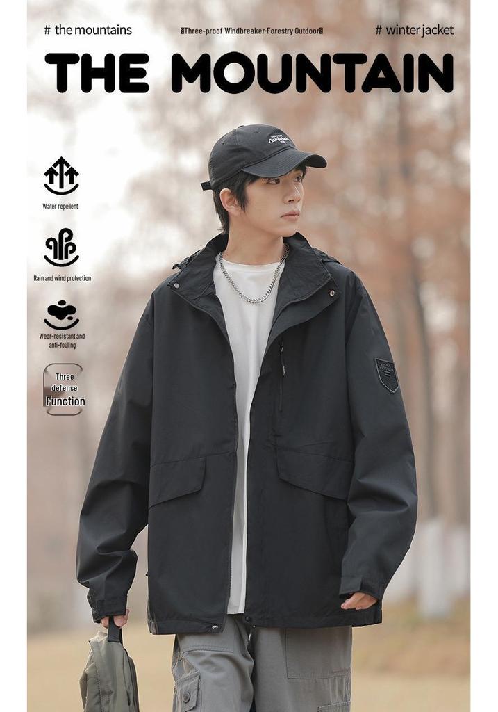 Unisex 2025 Spring Trendy Outdoor Jacket - Three-Proof, Casual Design for Men and Women