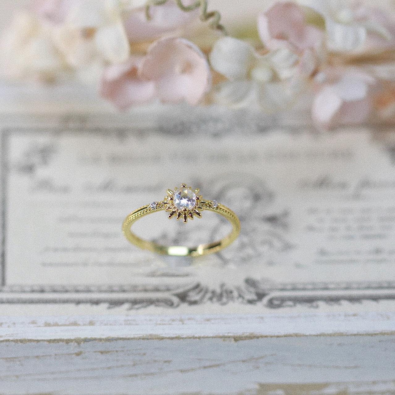 

Трендовое ретро японское кольцо-солнце для женщин, уникальное регулируемое украшение в форме звезды, медь