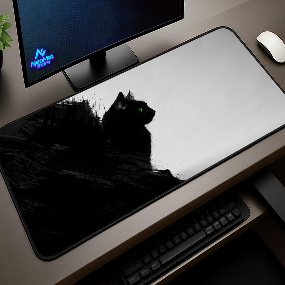 Black Gray Anime Mouse Pad x Office Desk Mat Keyboard Rug Table Carpet Home Accessories Mouse Pads Large Cool Dark Animals