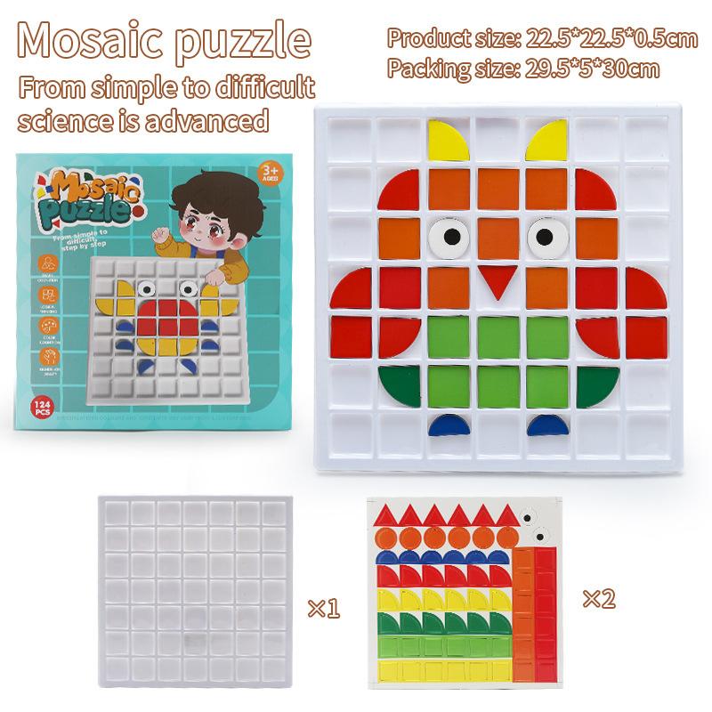 

Square, Mosaic Shaped Building Block Puzzle Puzzle Table Game Toy