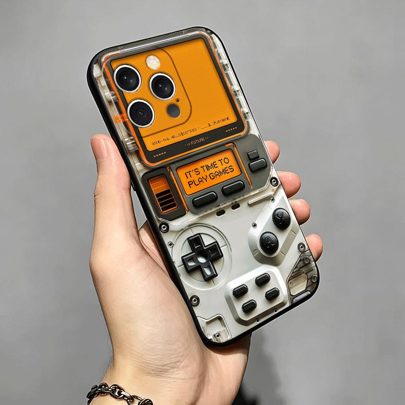 Soft Phone Case For iPhone 17 16 Pro Max 15 Game Console Fashion Boy 16E 17E 14 Plus 13 Mini 12 XS 7 SE 8 Air Black Cover Shell