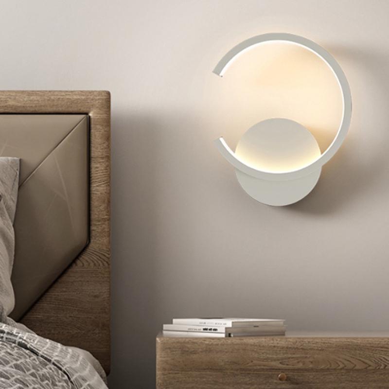 Modern LED Wall Lamps Minimalist Semicircular Aluminum Sconces For Living Room Bedroom Bedside Dining Rooms Illumination Fixture