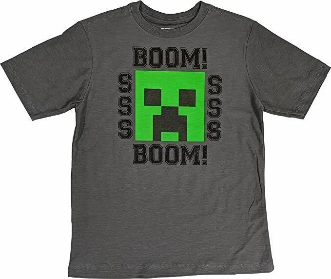 Minecraft Youth Boys Creeper SSS Boom! Shirt New XS (4-5), S(6-7), XL (14-16) S