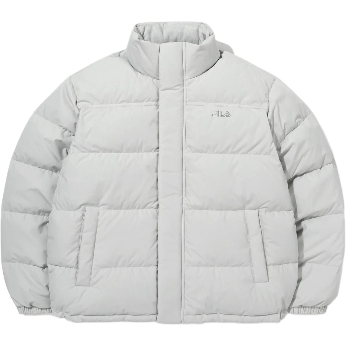 FILA Down Jackets Unisex Gray Stand Collar Moderate FS2DJG4102X-LGY 100