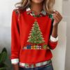 Women's Fashion Christmas Printed Long-Sleeve Pullover Top