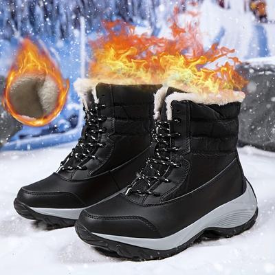 Veelzijdige antislip en slijtvaste verdikte sneeuwlaarzen voor dames, comfortabele warme hoge wandelschoenen