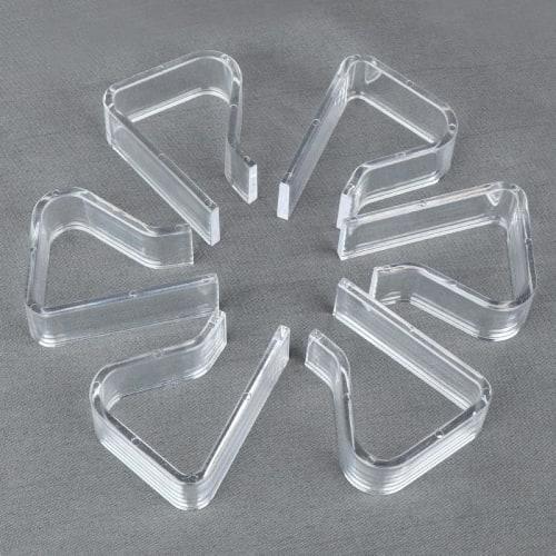 Tablecloth Clips (8-Pack) - Plastic Tablecloth Stoppers, Desk Board Clips, Windproof, Non-Slip, Perfect for Weddings, Home, Parties, and More - Transp