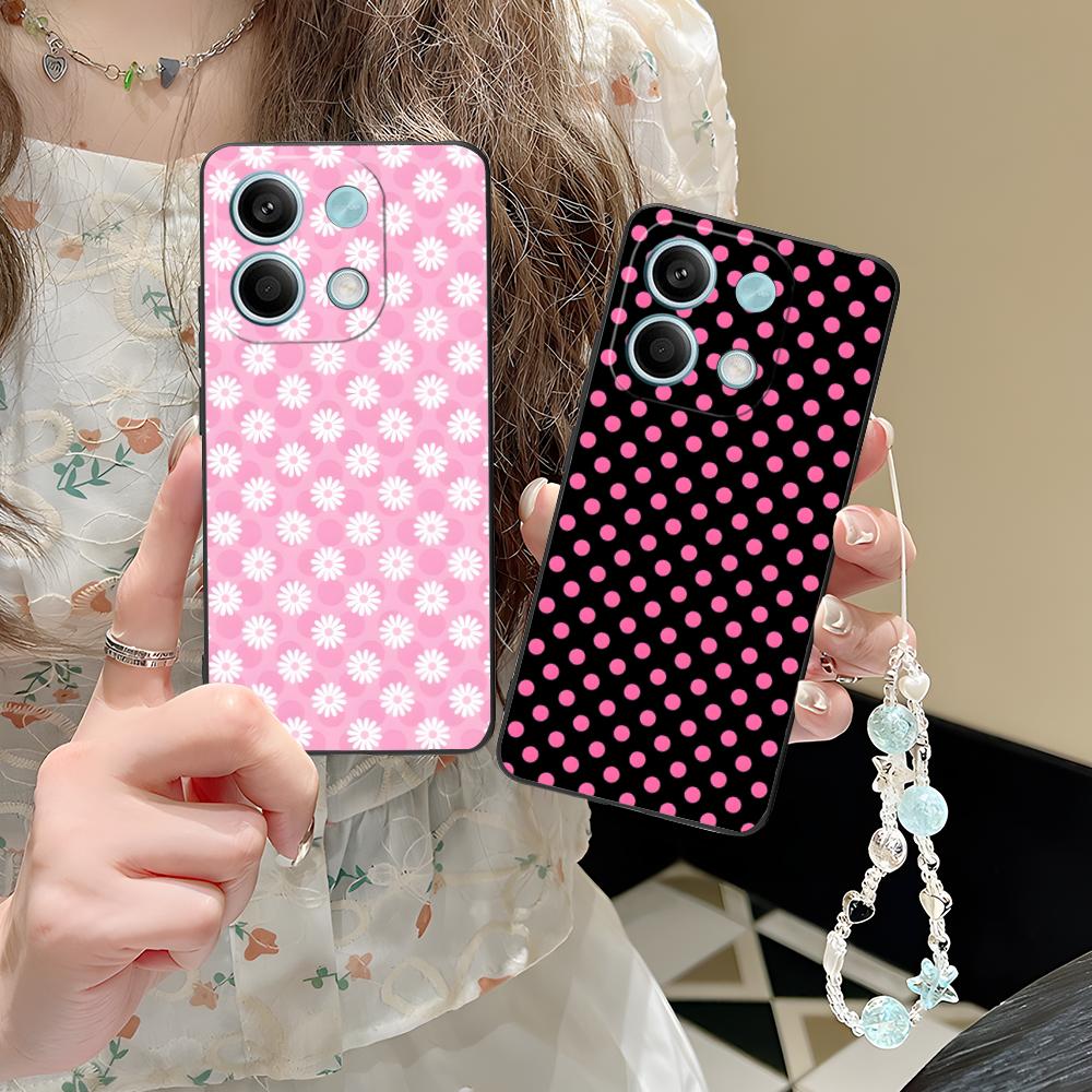 Pink Point Heart Mobile Phone Case for POCO F7 F6 F5 F4 F3 F2 Pro GT C75 C71 C65 C61 C40 Pro Ultra Colorful Printing Cover Cover