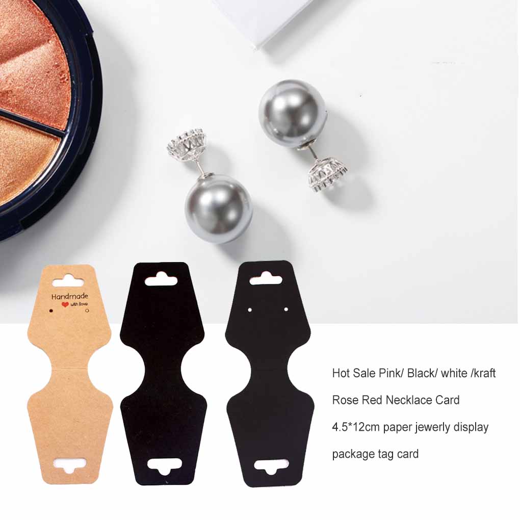 100Pcs Necklace Card Display Earrings Tag Cards Foldable Packaging Organizer Self-Assembly DIY Accessories Storage