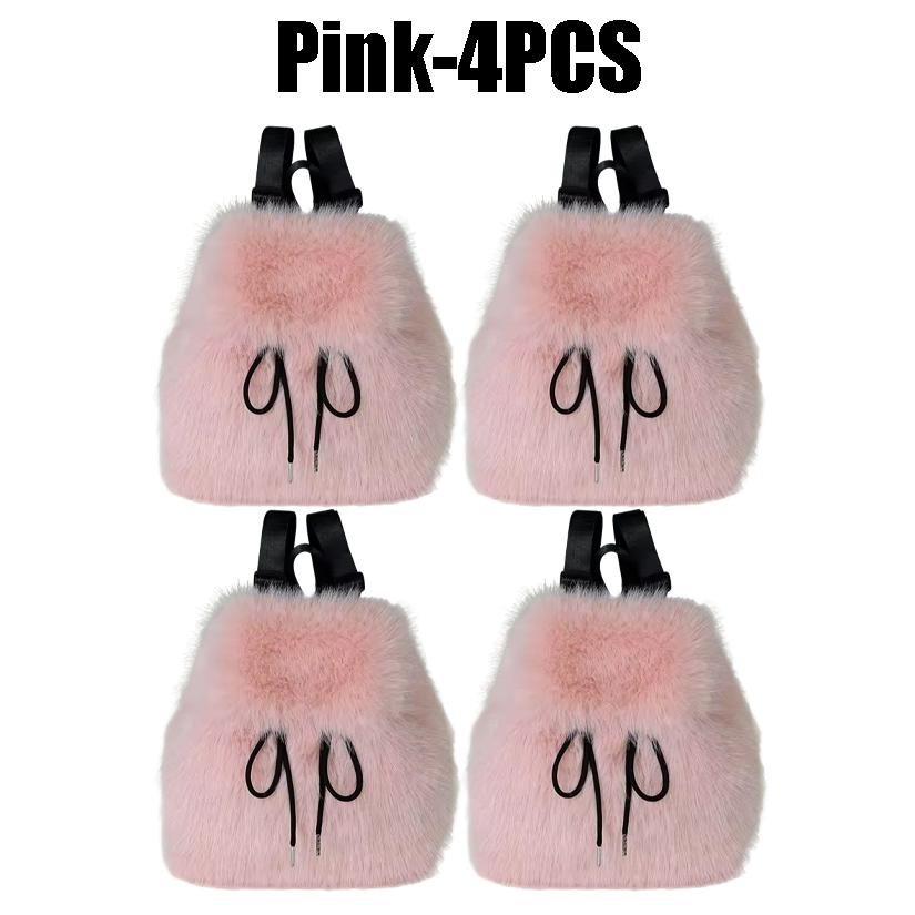 New Faux Fox Fur Backpack 2025 Womens Drawstring Flap with Magnetic Closure Large Capacity School Bookbag Casual Use