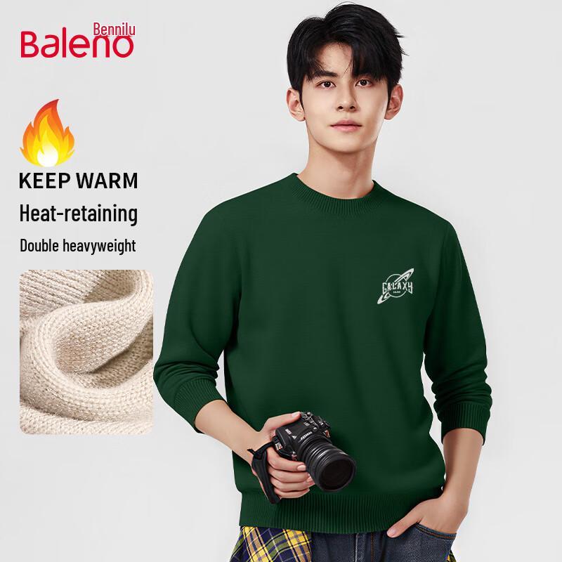 

Baleno Men s American Style Heavyweight Round Neck Knit Sweater XL