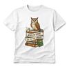 Owl When In Doubt Go To The Library Books Vintage Illustration Graphic T-Shirt