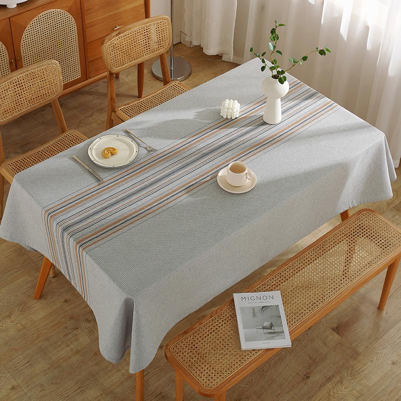 Simple Striped Tablecloth Cover Dining Table Cloth Tablecloth Table Mat Waffle Fabric