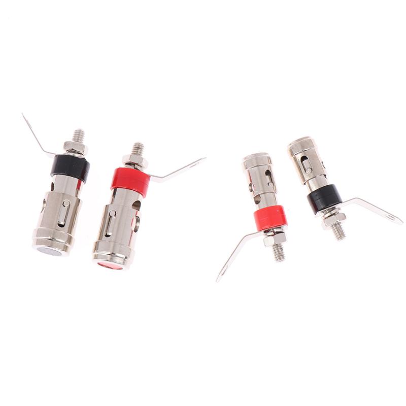 2Pcs  Nickel Plated 2Mm/4Mm L Banana Audio Plug Jack Socket Connector Amplifier Terminal Spring Loaded Binding Post