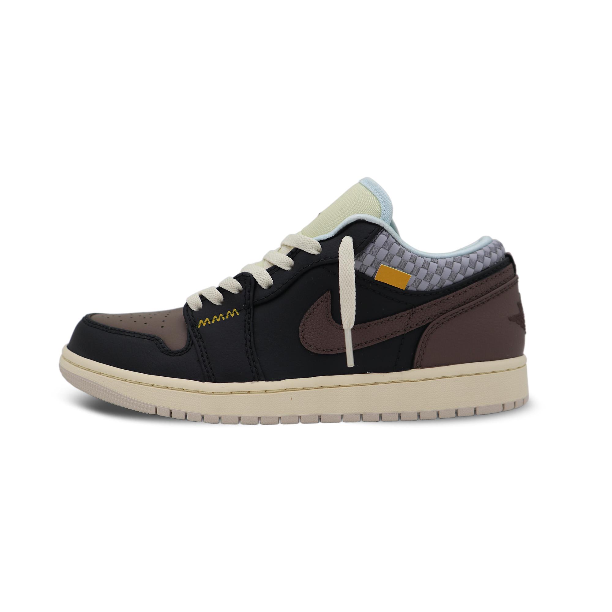 

Jordan Air Jordan 1 Abrasion Resistant Low top Vintage Basketball Shoes Unisex Black Brown HQ3440-101(Team1452-) 38