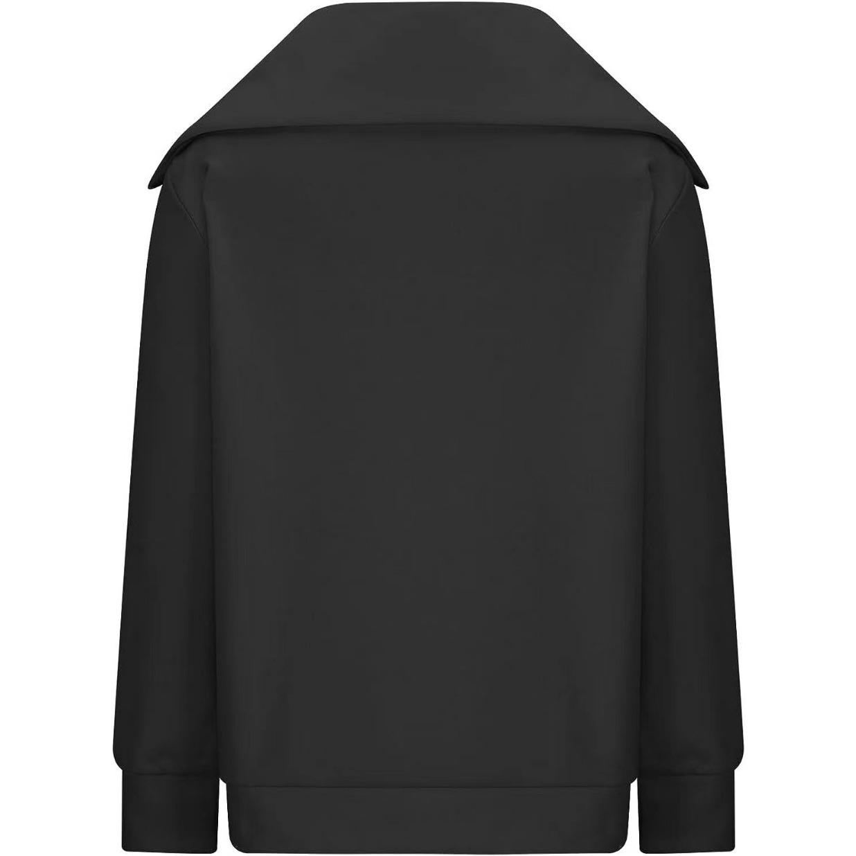 BITCED: женский осенне-зимний объемный пуловер с воротником-молнией и лацканами на плечах — фото 8