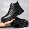 Ankle Boots Men Outdoor Leather Winter Fur Warm Man Boots Us  Hunting Boots For Men Shoes Casual Blackyu7