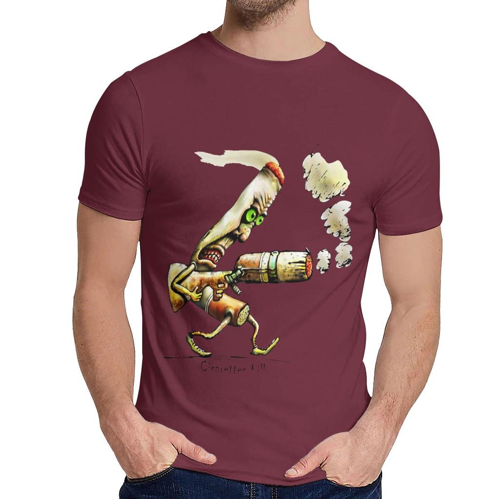 Streetwear Cigarettes Kill T Shirt Men Crazy Organic Cotton Camiseta Crewneck