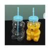 Little Bear Glass Straw Cup, Fresh And Heat-resistant, Cute Bear Juice, Coffee, And Milk Cup, Made Of High Borosilicate Glass