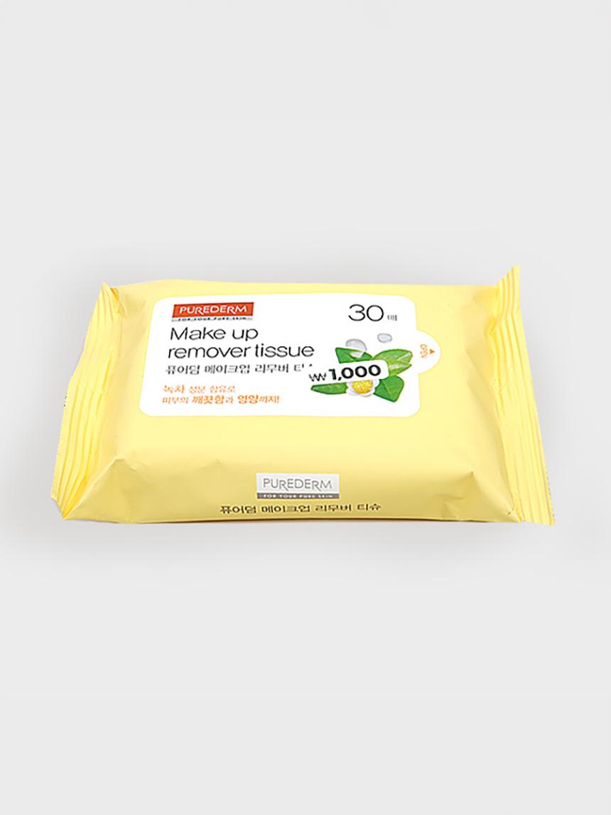 Purederm Gentle Makeup Remover Wipes 30 Sheets 1ea