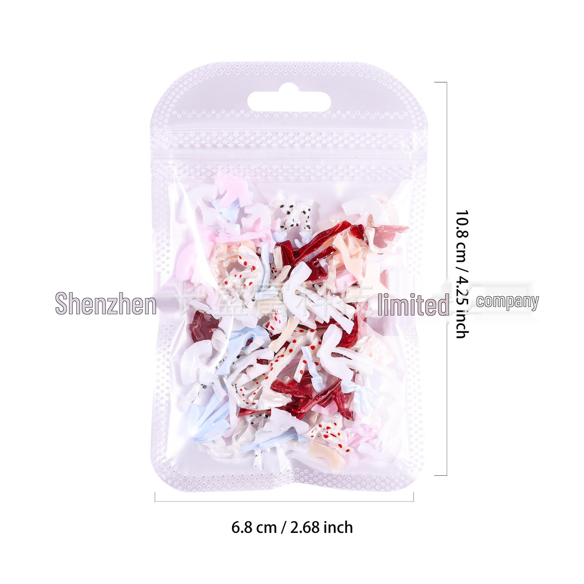 Net Soft Glue Ribbon Bow Nail Art with Pearlescent Satin Glitter Red Pearlescent