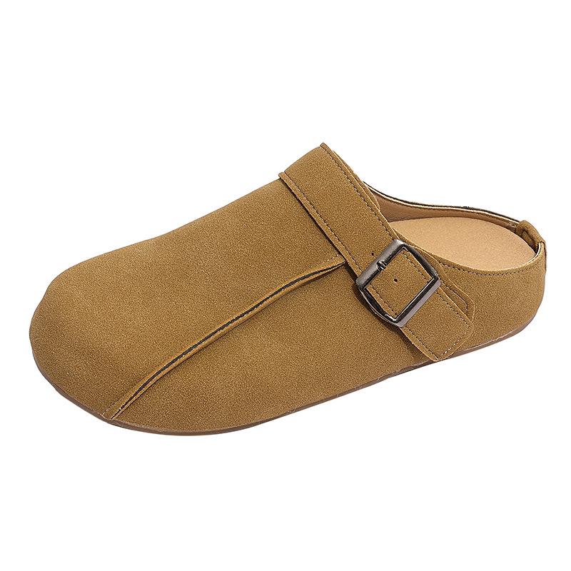 Retro bag head half slippers women's outer wear 2025 spring new versatile one-pedal lazy round head platform Boken shoes