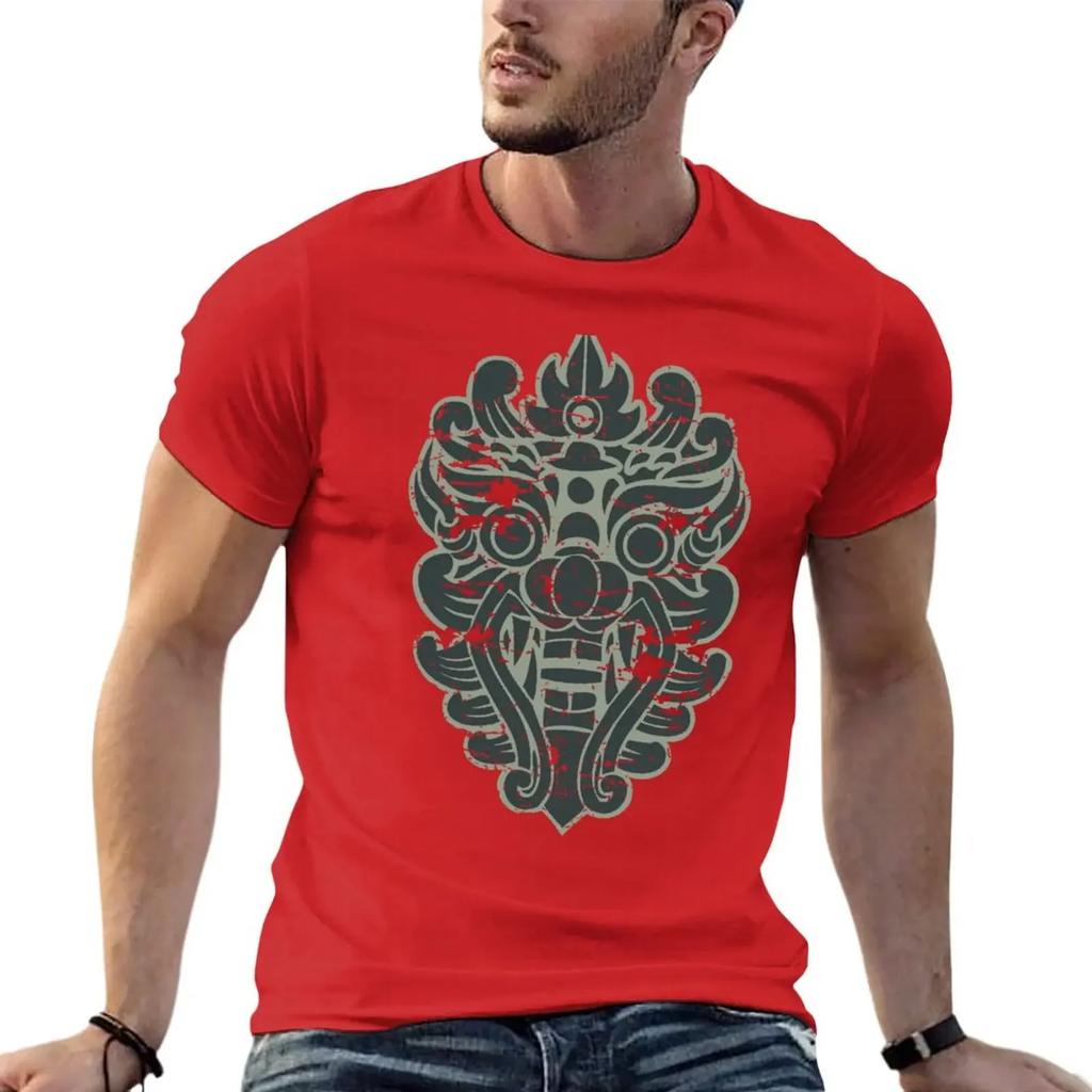 Mască Aztecă Față 4 Barong Balinezăthailandeză Mască Dragon Thai Tricou Filmul The Beach Tricou Supradimensionat Tricouri Pentru Unisex Bumbac