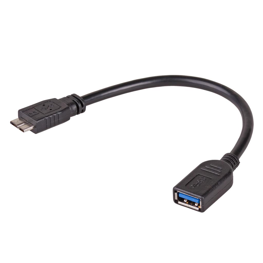 Adapter USB 3.0 - micro USB 3.0 Akyga AK-AD-30 do smartfona OTG kabel 15cm F/M