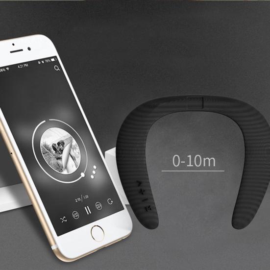 U Shape Neck Band Bluetooth-compatible USB Speaker Portable Wearable Wireless Loudspeaker