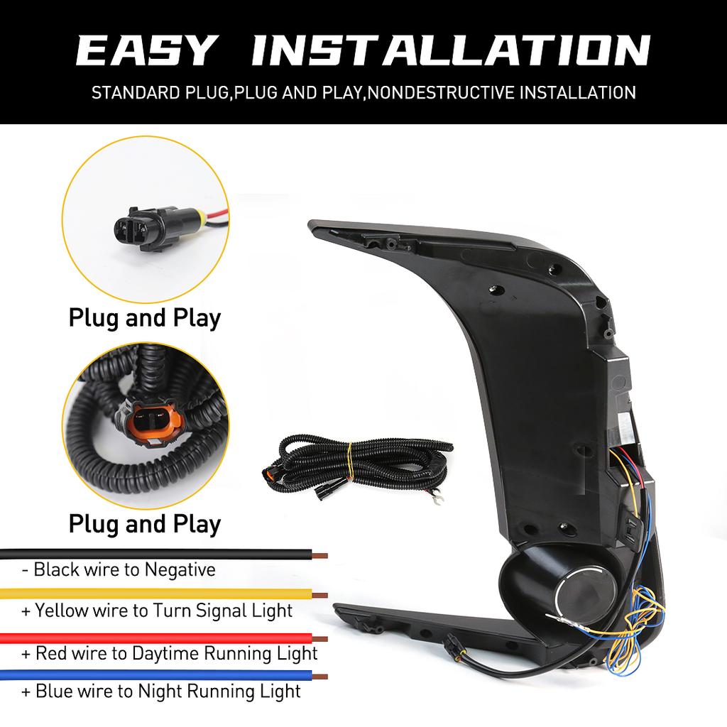 For Toyota Corolla 2019 2020 2025 2025 LED DRL Daytime Running Lights Car Fog Lamps Turn Signal Front Bumper White Yellow Blue