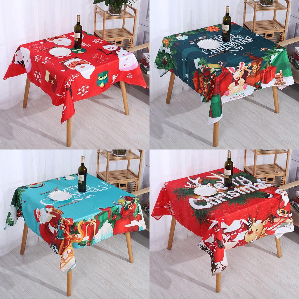 Stylish Polyester Christmas Table Cloths Featuring Bright Colors And Oil-proof Design