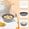 Foldable Batter Bowl Silicone Breading Shaker Bowl with Lid Breadcrumb Mixing Bowl Breading Shaker Container for Cooking Camping