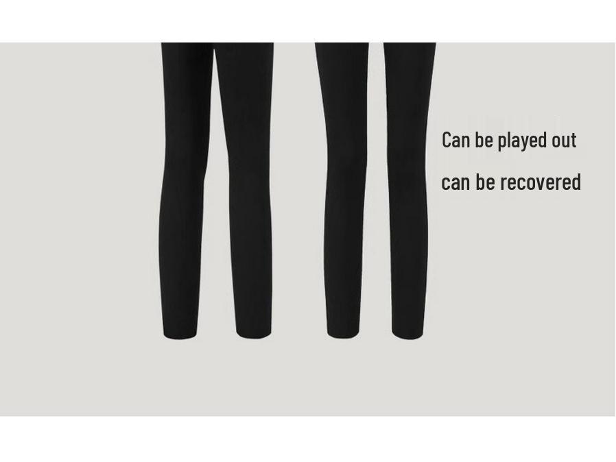 Women's 2025 High-Waisted Black Leggings - Elastic, Tight, Pencil Style for Spring
