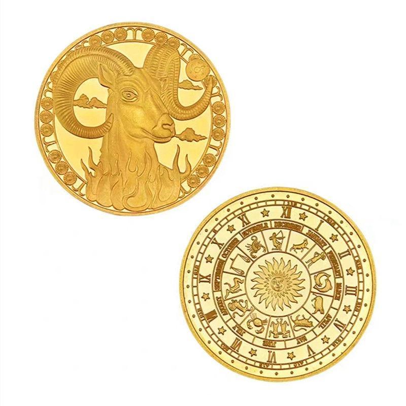 Set of 12 Zodiac Coins, Zodiac Commemorative Coins, Leo Sun God Lucky Coins, Birthday Gifts