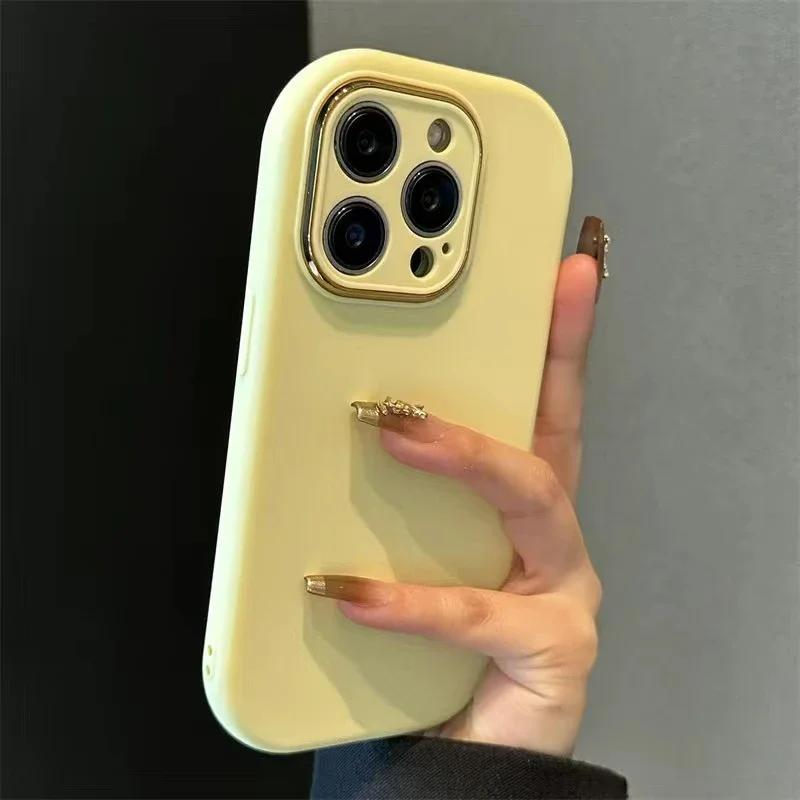 Luxury Cute Soft Silicone Candy Color Phone Case For iPhone 17 11 12 13 14 15 16 Pro Max Plus Shockproof Bumper Back Cases Cover