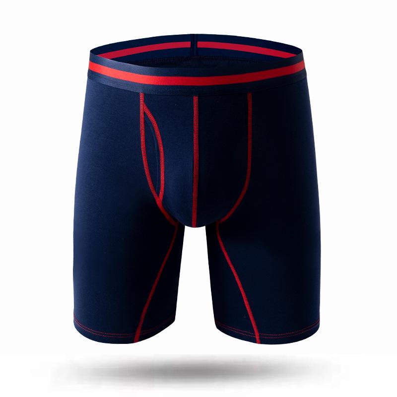 Men's European & American Pure Cotton Long Boxer Briefs - Plus Size Fitness Trunks