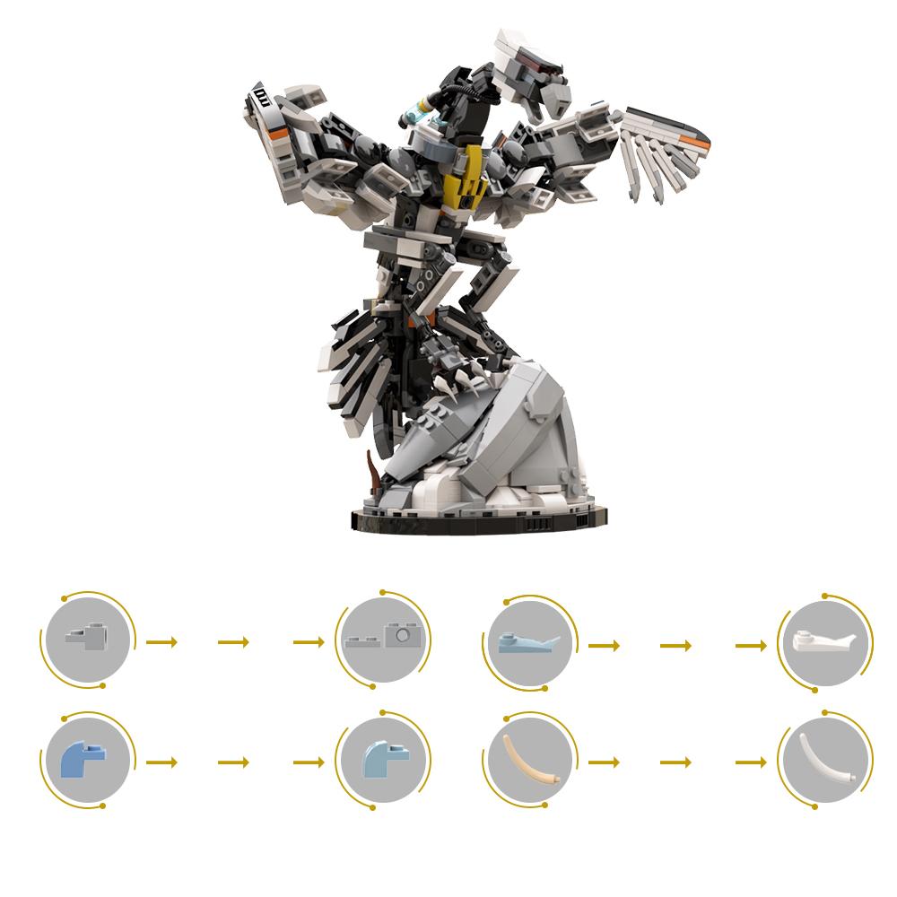 Gobricks Ideen Spiel Horizon Zero Dawn Maschinenmonster Set Stormbird Tallneck Clawstrider Tremortusk Bausteine Spielzeug Geschenk