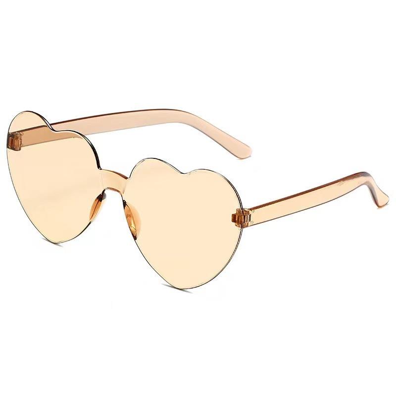 Gafas de Amor de Una Pieza para Hombre y Mujer Gafas de Sol Corazón de Melocotón Jelly sin Montura