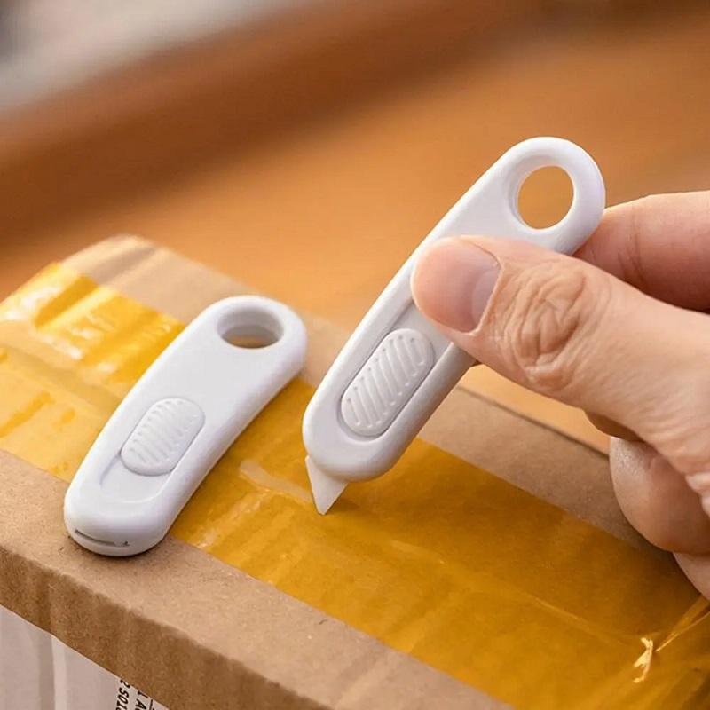 Mini Keramik Boxschneider Kunstmesser Express Cuttermesser Kartonöffner Sichere Klingen Tragbares Kleines Utility-Messer Mit Schlüsselanhängerloch,