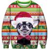 New Green Hair Monster Santa Claus 3D Digital Print Christmas Peripheral Round Neck Long Sleeved Women's Pullovers