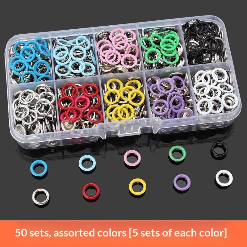 1 Set Colour Metal Snap Sewing Button Claw Kit Plier Tool Hollow Solid Snap Fasteners Kits For Installing Clothes Bags
